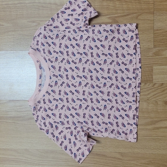 Nike Women's Cotton Printed Cropped T-Shirt Washed Coral - Picture 3 of 9